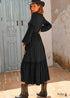 Bohemian Style black ruffle dress